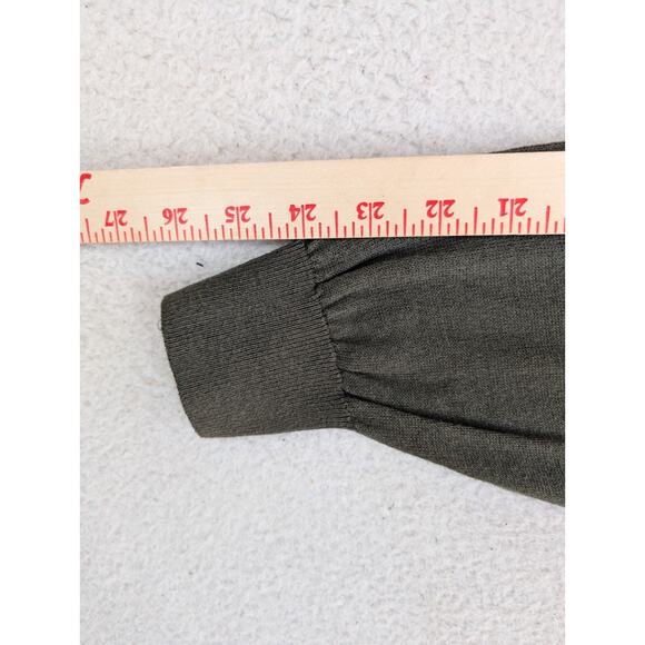 Vintage Norm Thompson Sweater Mens XL Green Silk Blend Ribbed Soft Lightweight - Picture 4 of 16